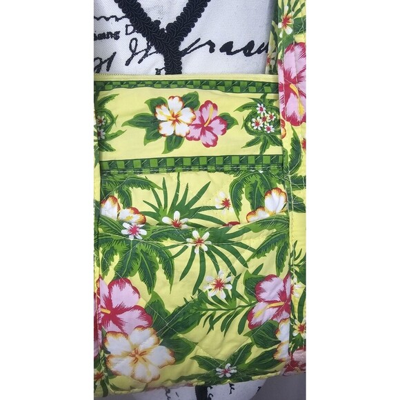 Americana By Sharif Tote Bag Quilted Yellow Pink Green Floral Shoulder Bag - Picture 4 of 16
